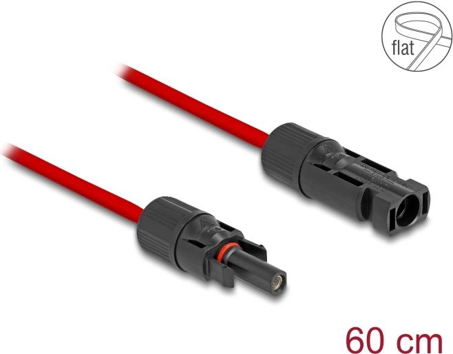 Delock DL4 Solar Flachbandkabel Stecker zu Buchse 60 cm rot (60674)