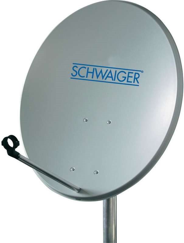 SCHWAIGER SAT Anlage 60 cm 4 Teilnehmer Quad-LNB (mit Switch) Hellgrau