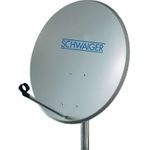 SCHWAIGER SAT Anlage 60 cm 4 Teilnehmer Quad-LNB (mit Switch) Hellgrau