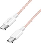 LogiLink USB 2.0 Typ-C Kabel C/m> C/m Nylon 60W rosa (CU0343)