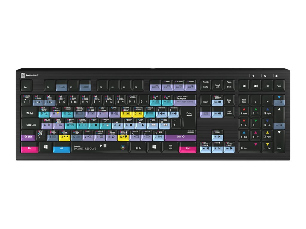 LogicKeyboard Davinci Resolve 17 Astra 2 Tastatur QWERTY GB Schwarz
