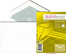 MAILmedia Briefumschlag Offset weiß, C6, ohne Fenster 70 g-qm, naßklebend, Eigengewicht: ca. 2,8 g (21268-0)