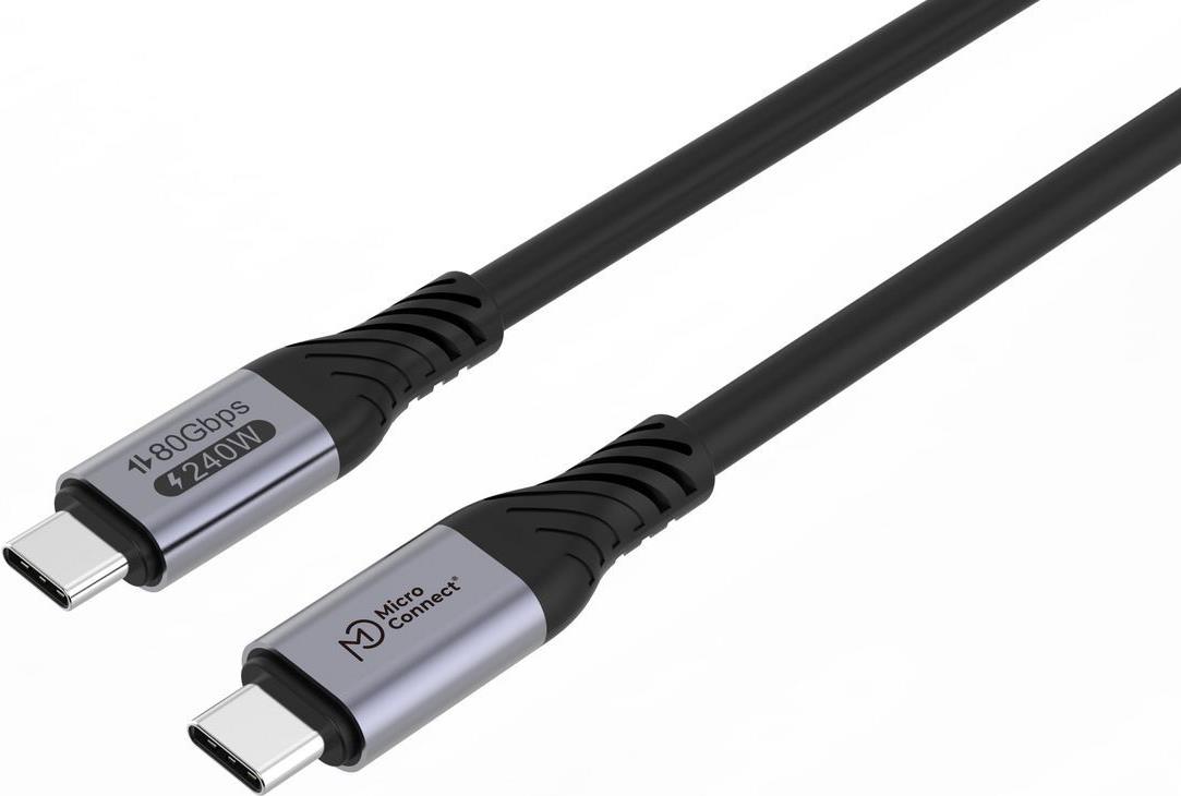 MicroConnect Premium USB4 Gen 4 USB-C cable 1m 80Gbps 240W (USB4CC1-240W-80GBPS)