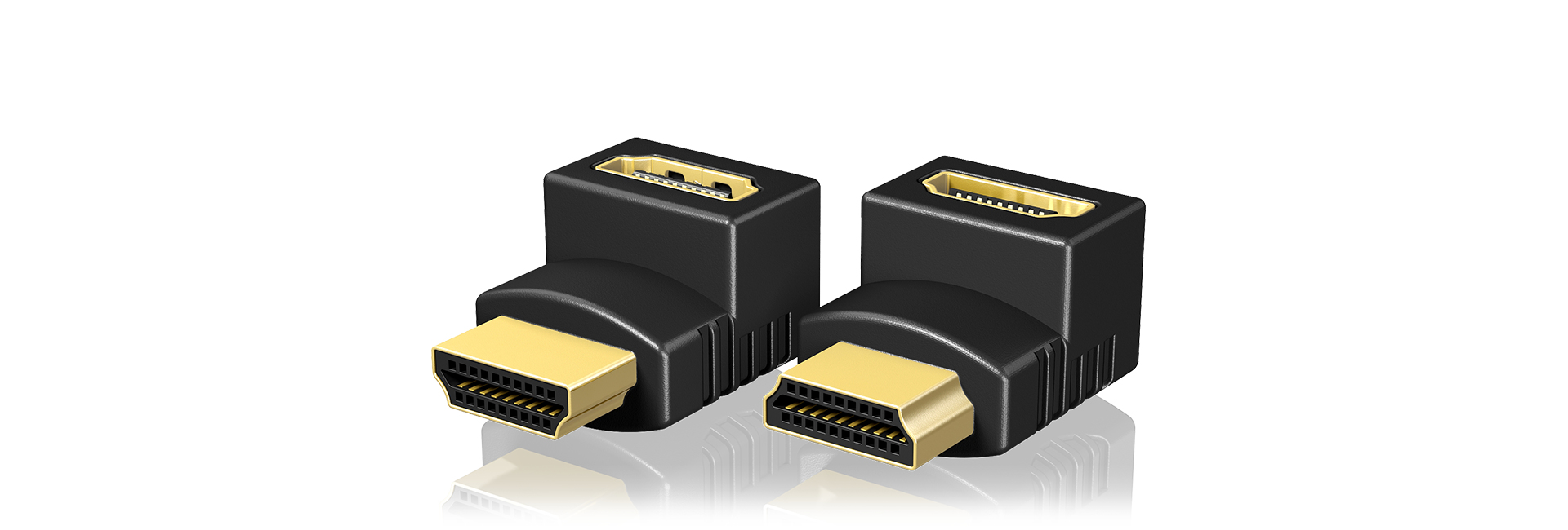 ICY BOX IB-CB009-1 HDMI Winkeladapter Set 4K HDMI Typ A Schwarz