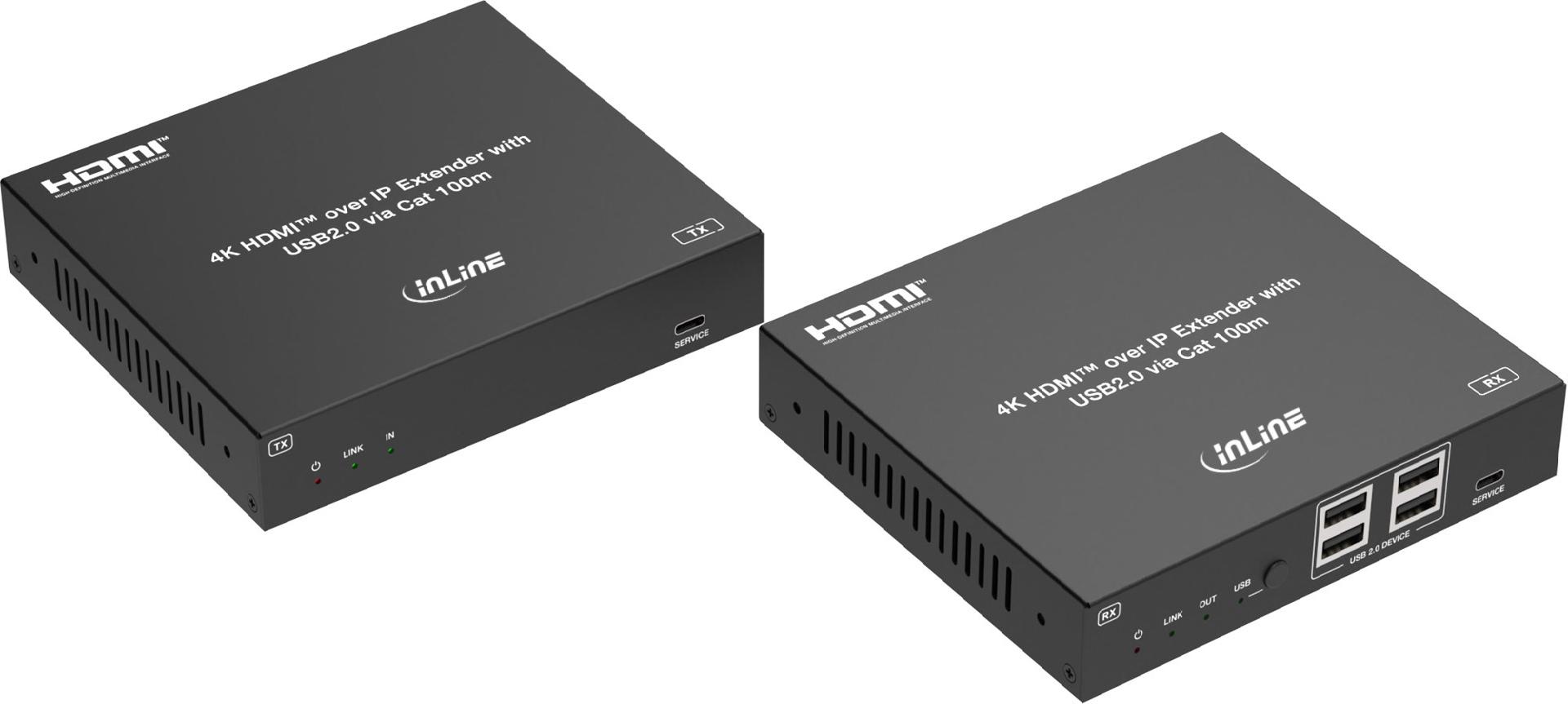InLine® KVM Extender over IP, HDMI 4K/60Hz, 100m, Set (57886G)