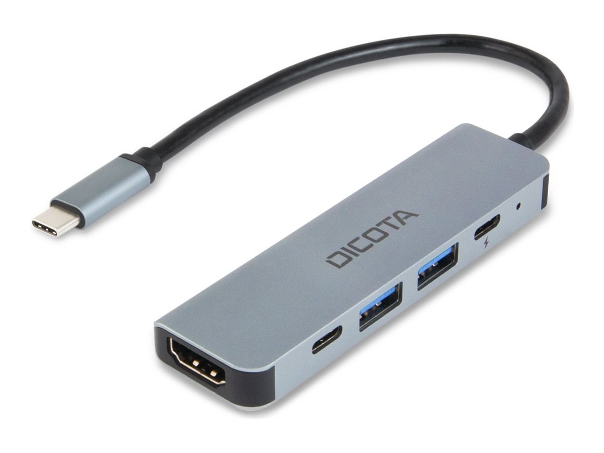 Dicota D32060 USB-C Dockingstation 4K HDMI 100W Silber