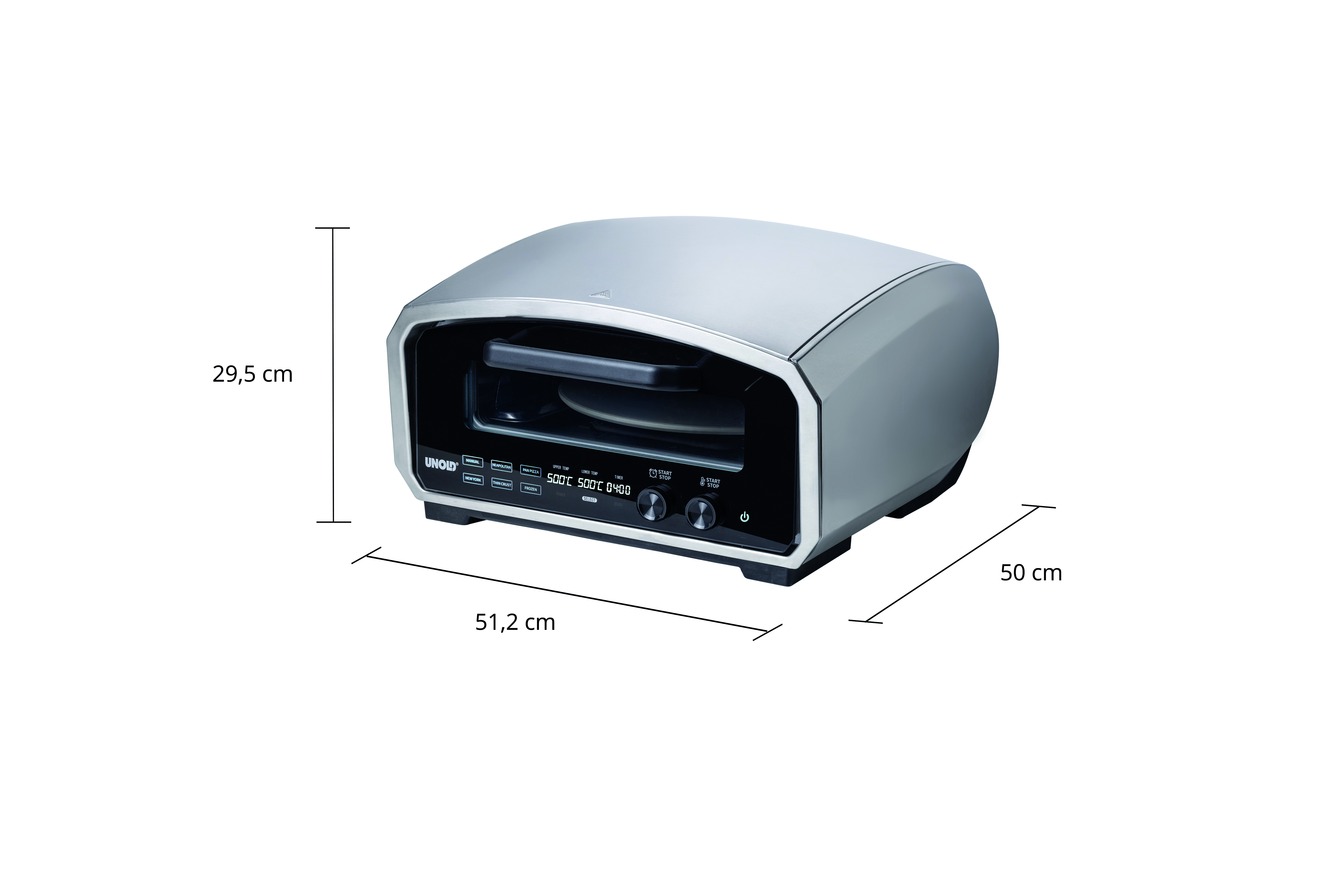 Unold Pizzaofen Enzo 68916 2100 W 500°C Schwarz