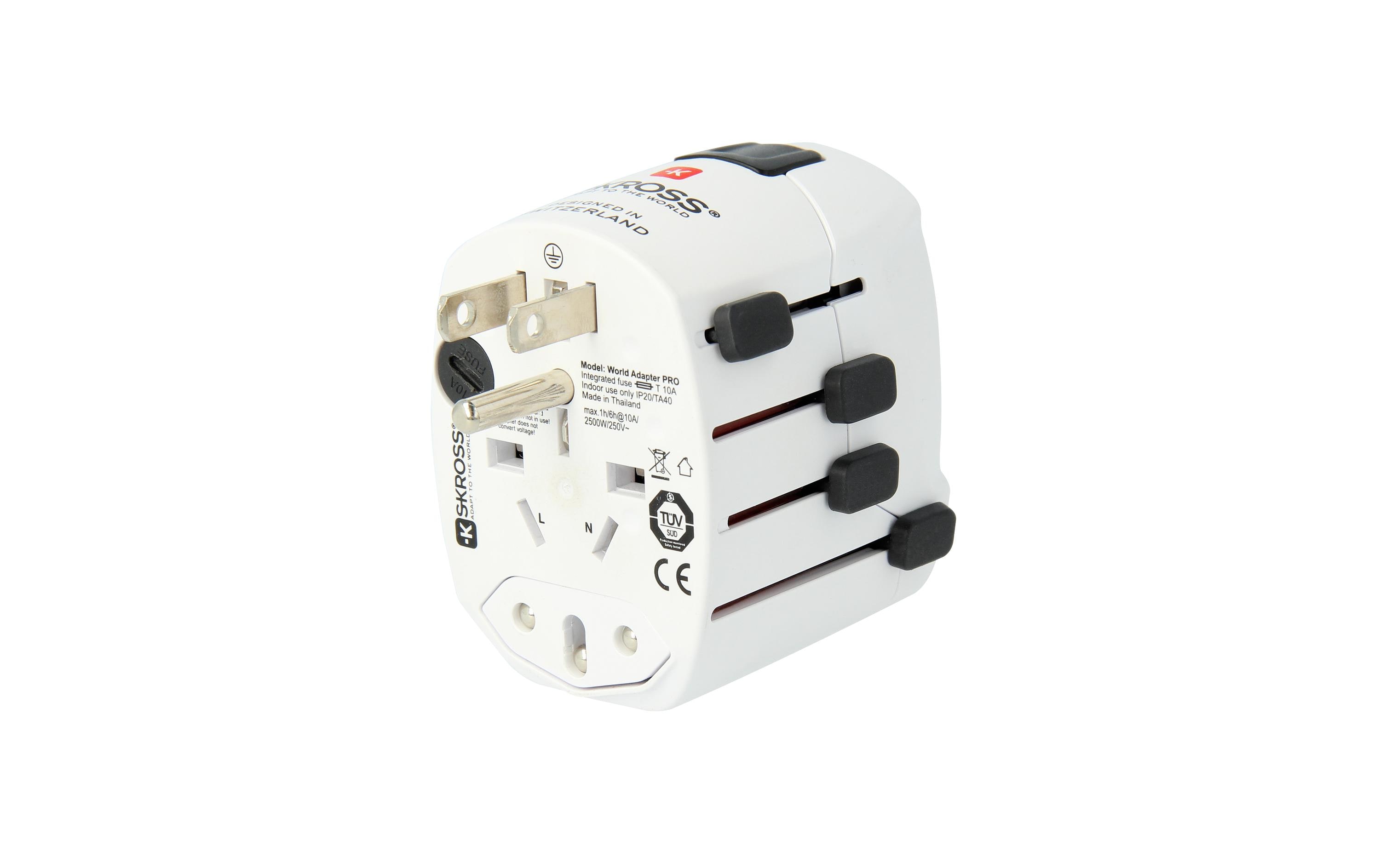 SKROSS World Adapter Pro Reiseadapter 7 A 100–250 V AC Weiß