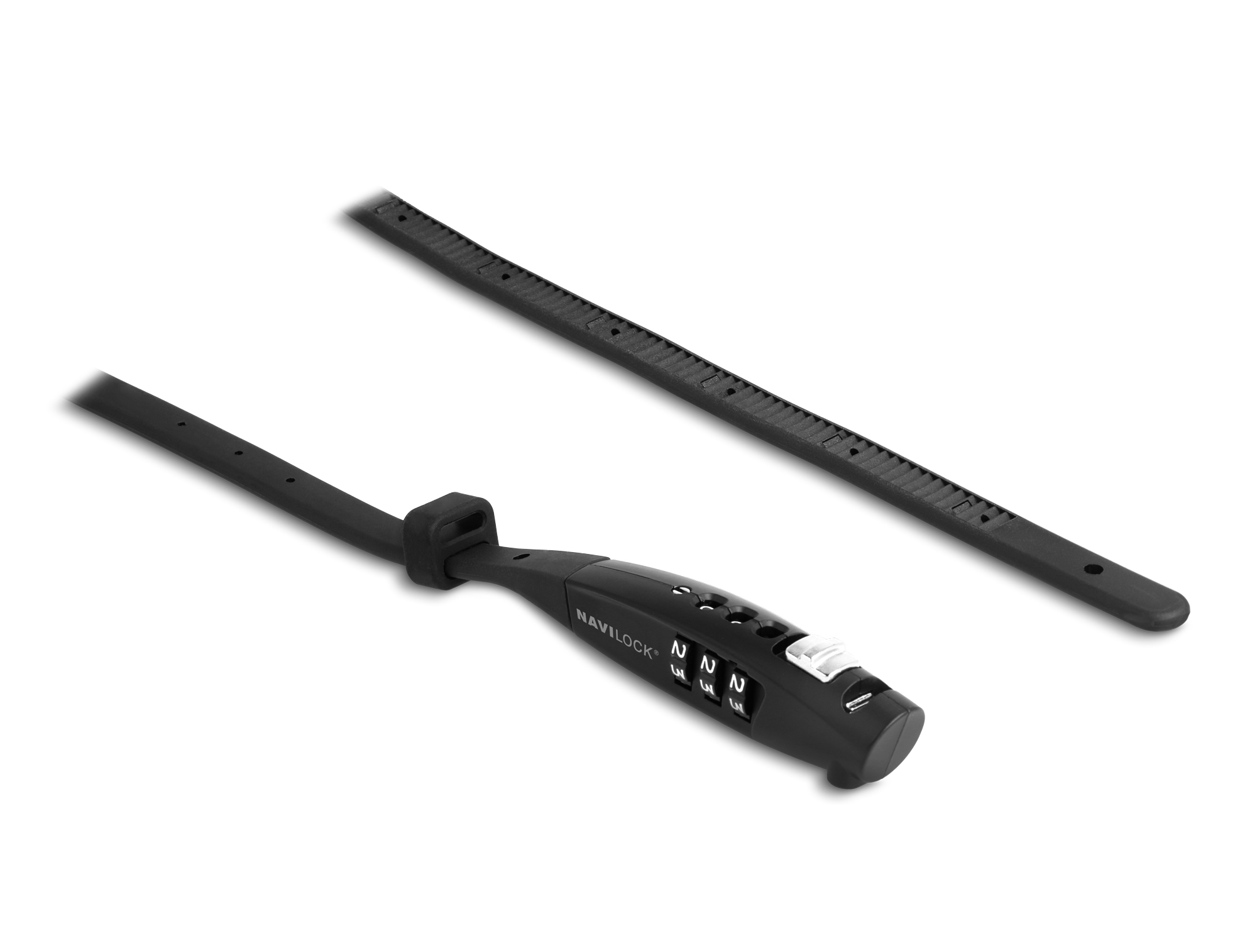 Navilock Universal 20930 Kabelschloss mit Zahlenschloss 4,1 cm Schwarz