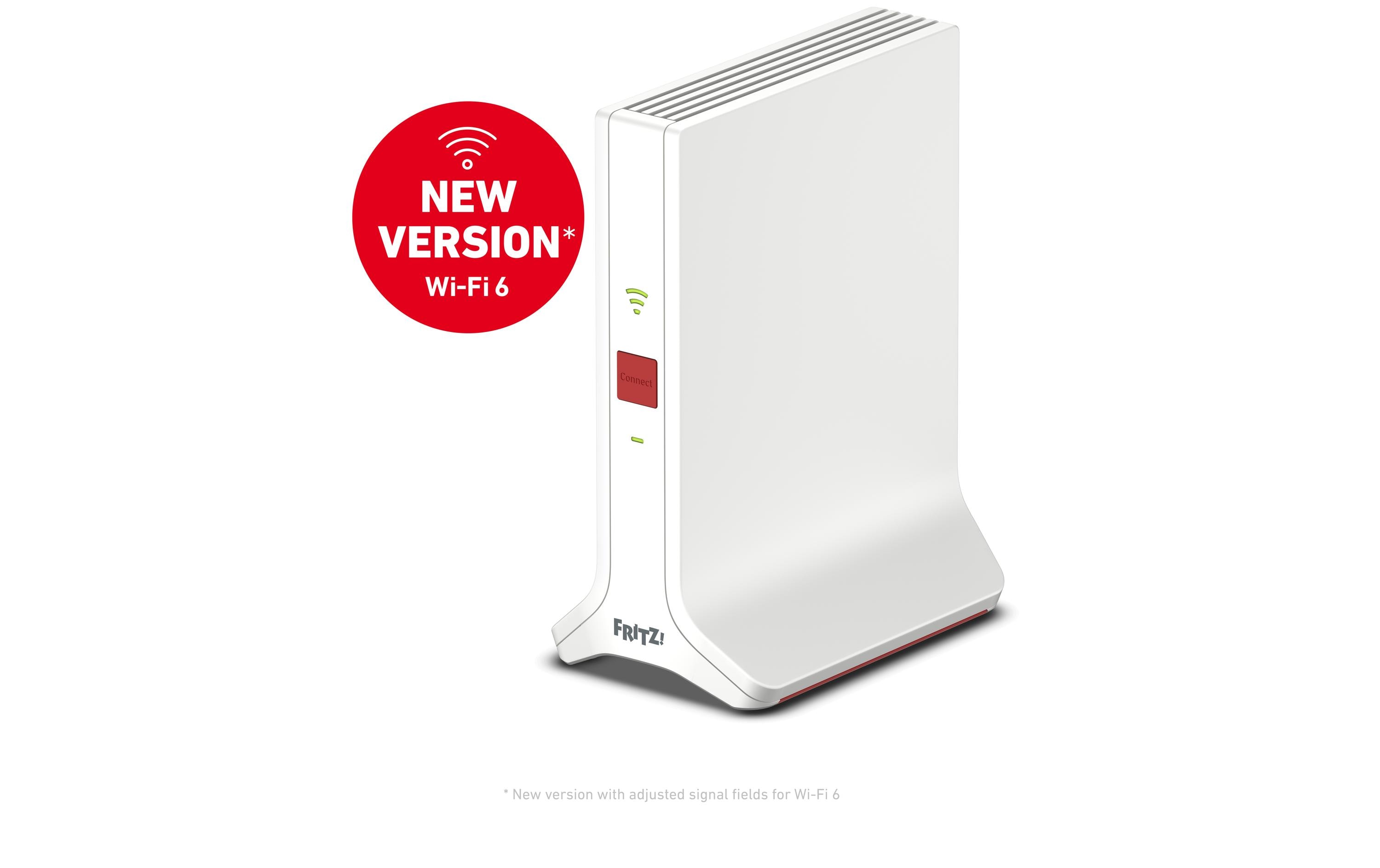 FRITZ! Repeater 3000 AX Tri-Band WLAN-Repeater Wi-Fi 6 Weiß/Rot