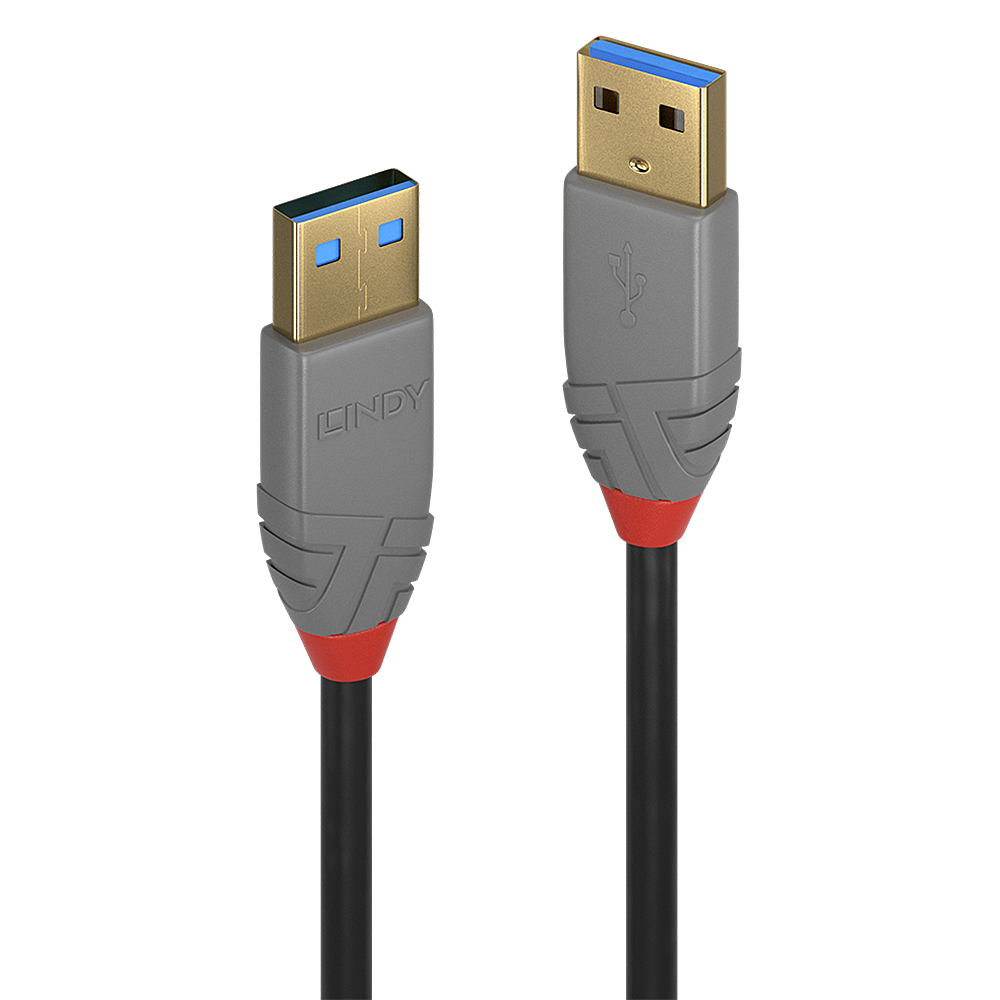 Lindy 0.5m USB 3.2 Typ A Kabel, 5GBit/s, Anthra Line USB Typ A Stecker an A Stecker (36750)