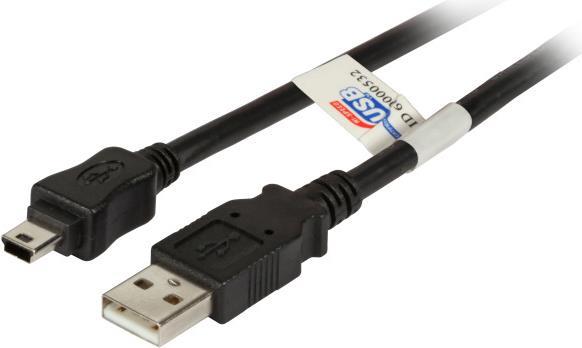 EFB ELEKTRONIK USB2.0 Kabel A-Mini B (5polig),St.-St.,3,0m,schwarz,Premium