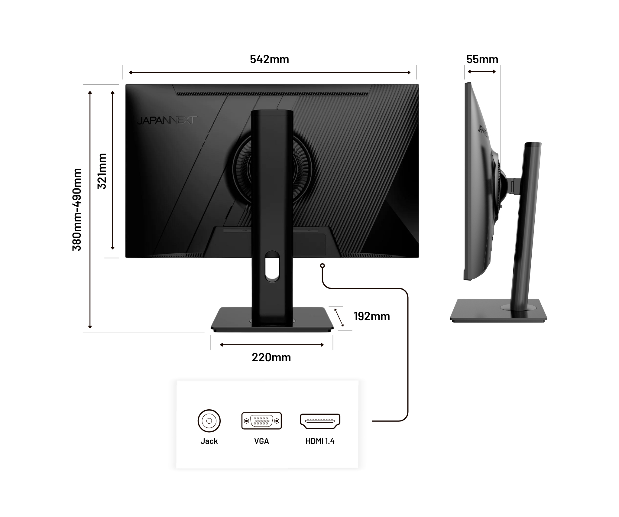 JAPANNEXT JN-IPS2382FHDR-HSP 23,8" IPS Full HD Monitor 1920x1080 Schwarz