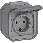 Legrand Plexo NEW SCHUKO Steckd. 069730L grau 1fach IP44 10 (069730L)