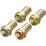 Hama F-Stecker, 7,0 mm, schraubbar, 4 Stück, farbcodiert (00305160)