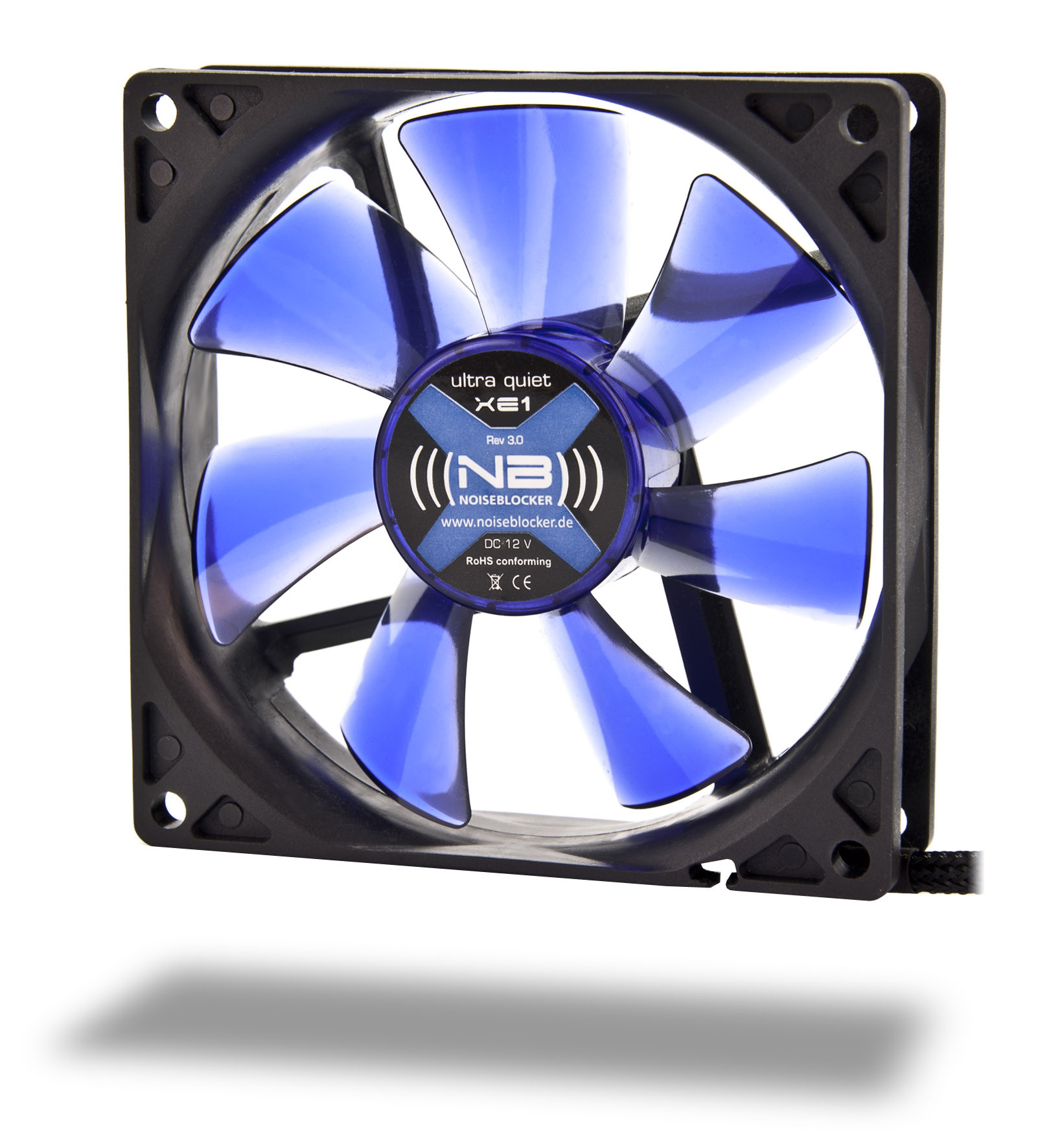 Noiseblocker BlackSilent XE1 Rev. 1.0 Gehäuselüfter Schwarz, Blau