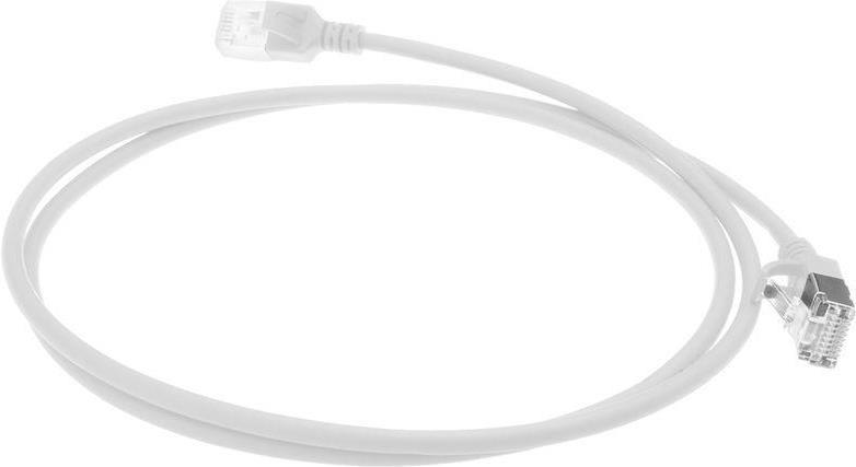 ACT White 1.5 meter LSZH U/FTP CAT6A datacenter slimline patch cable snagless with RJ45 connectors (DC6951)