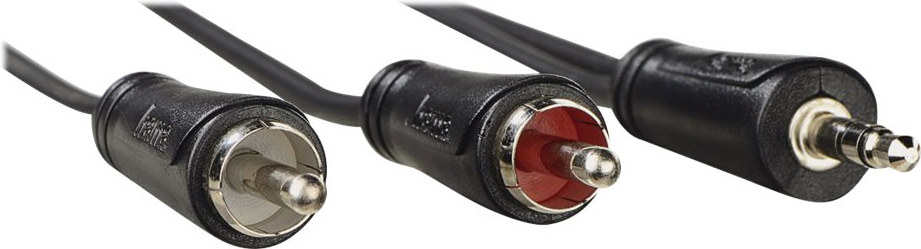 HAMA 00205110 Klinke / Cinch Audio Anschlusskabel [2x Cinch-Stecker - 1x Klinkenstecker 3.5 mm]