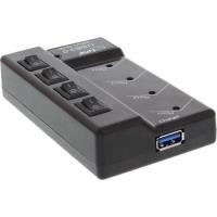 InLine® USB 3.0 Hub, 4 Port, schwarz, mit Schalter, mit 3,5A Netzteil (35394S)
