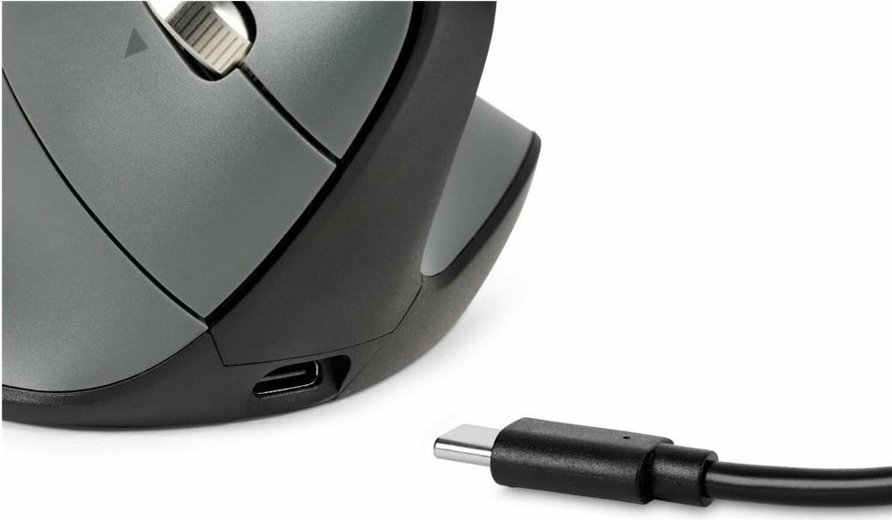 BakkerElkhuizen FastForward Pro Vertikale Maus 3-Mode Ergonomisch Dunkelgrau, Schwarz