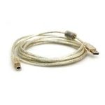 InLine® USB 2.0 Kabel, A an B, transparent, mit Ferritkern, 3m (34535)