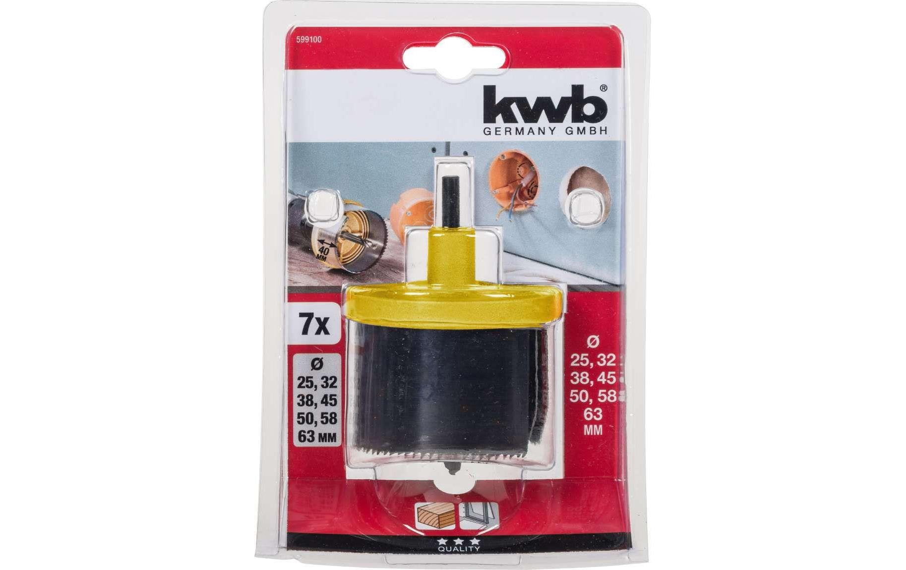 KWB 599100 Lochsägenset 7-teilig 25-63 mm