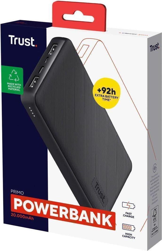 Trust Primo 20000 mAh Powerbank Schwarz