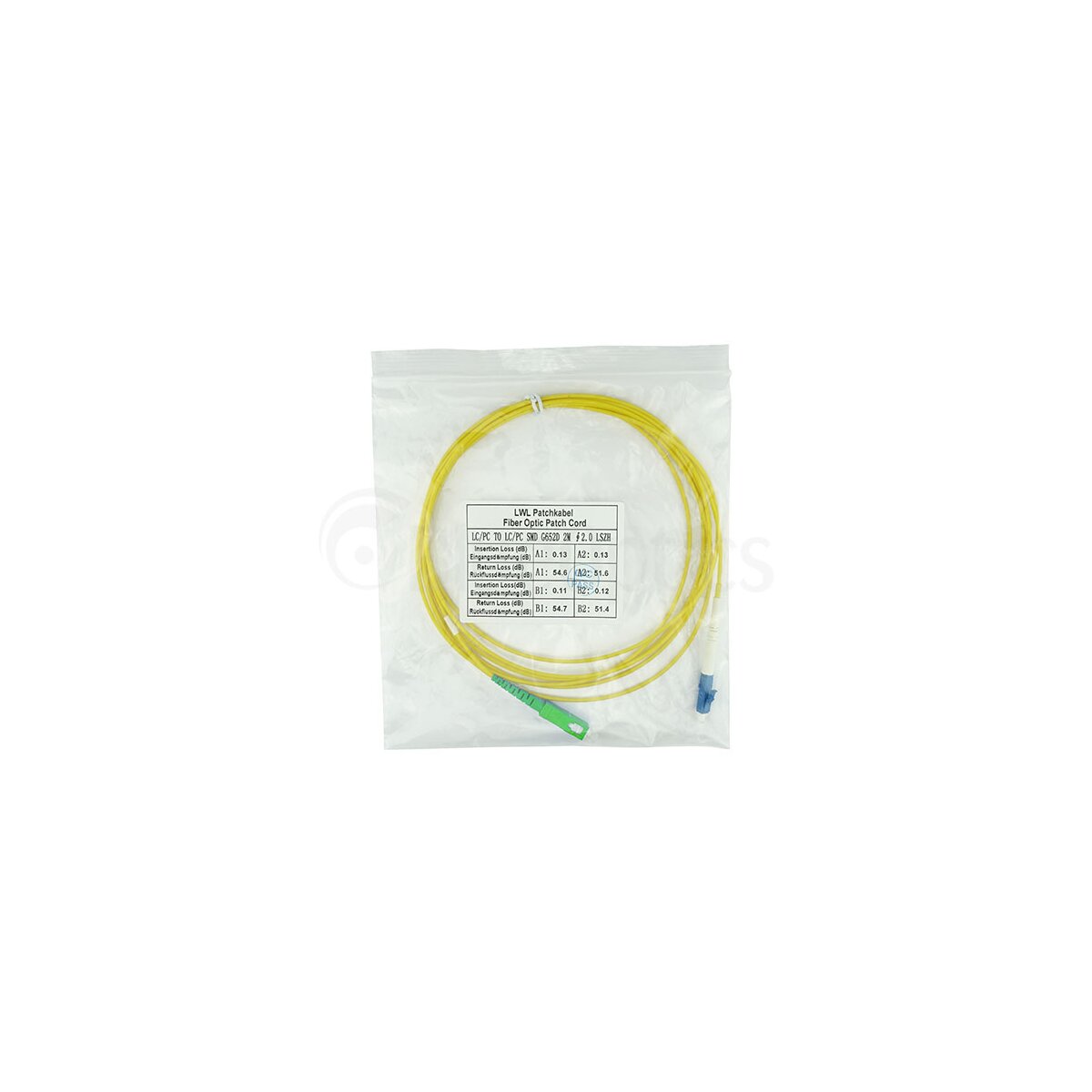 BlueOptics SFP2122BU10MX Simplex LWL-Patchkabel LC-APC/SC-UPC 10 m Singlemode OS2 Blau, Gelb