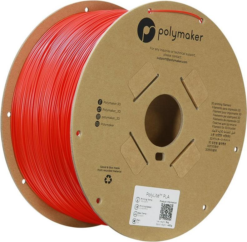 Polymaker PA02066 Filament PLA hohe Steifigkeit Zugfestigkeit 1.75 mm 3000 g Rot (PA02066)