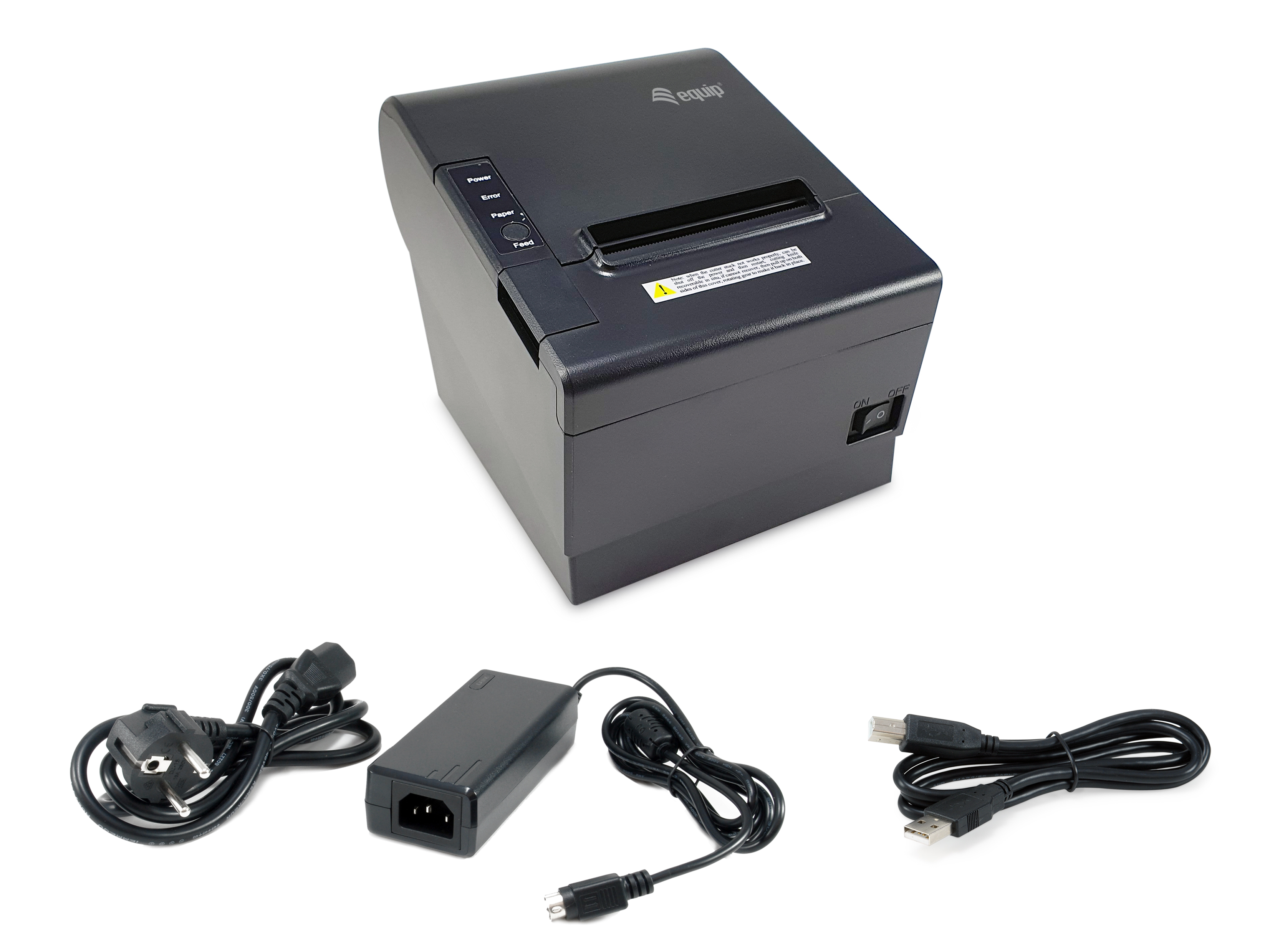 equip 351004 Thermobelegdrucker 80 mm 300 mm/s USB Bluetooth WLAN RJ-11 Schwarz