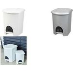 plast team Tret-Abfalleimer, 16 Liter, weiß Material: PP, mit Tretpedal, inkl. Einsatz mit Henkel, - 1 Stück (13560800)