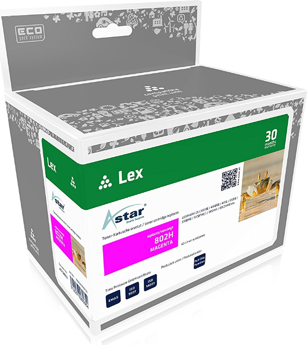 Astar Magenta Tonerpatrone (entspricht: Lexmark 80C2HM0) (AS12802)