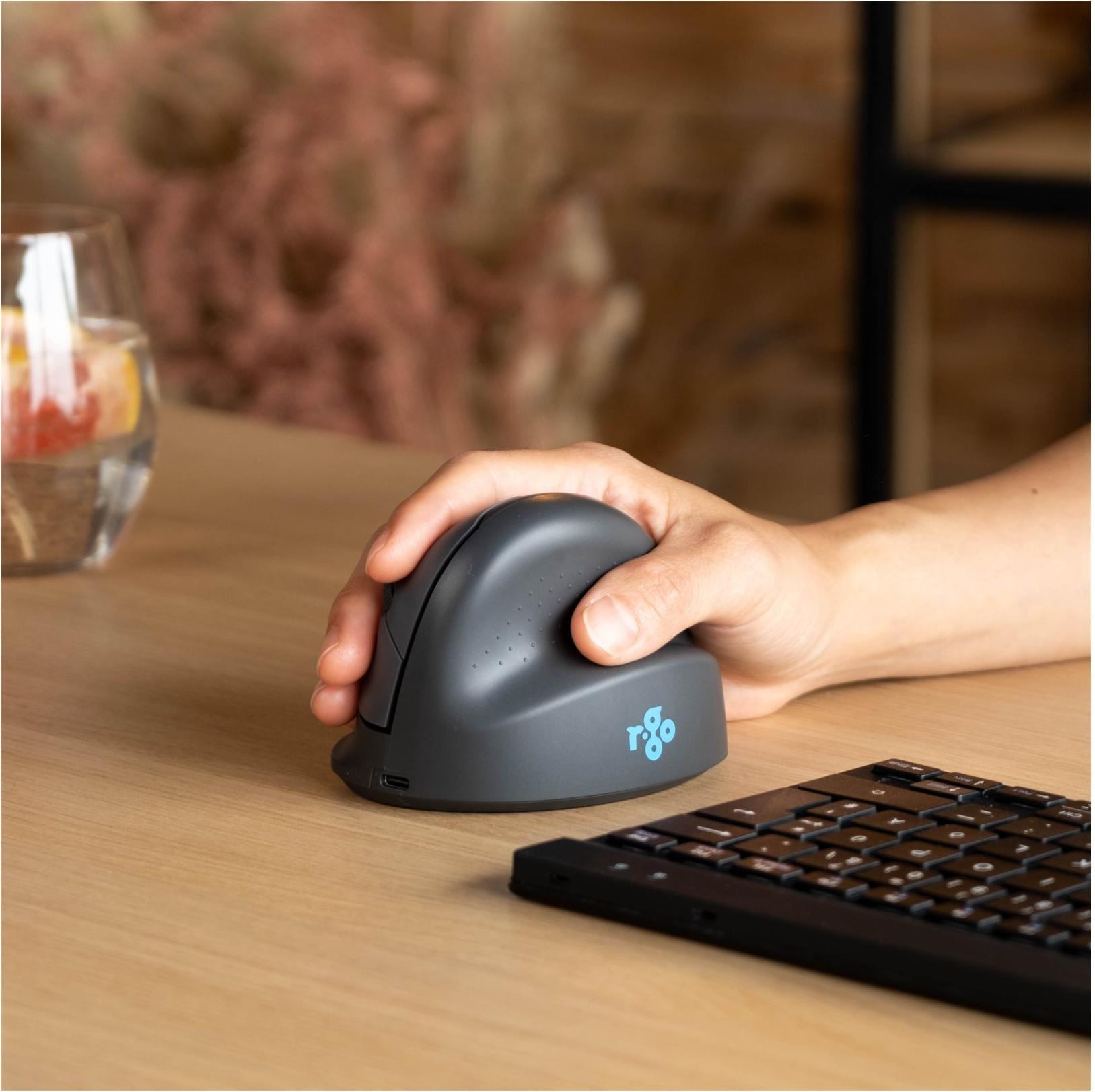R-Go Vertikale Maus HE Basic Bluetooth 5.0 500-1750 DPI Schwarz