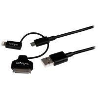 StarTech.com Lightning or 30-pin Dock or Micro USB to USB Cable (LTADUB1MB)