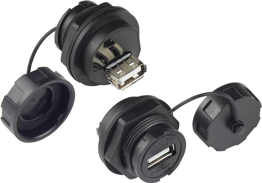 Alcasa IC04-U206. Stecker: USB A, Produktfarbe: Schwarz, Steckerverbindergeschlecht: Weiblich (IC04-U206)