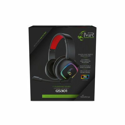 MediaRange MRGS301 Gaming Headset 7.1 USB Schwarz, Rot