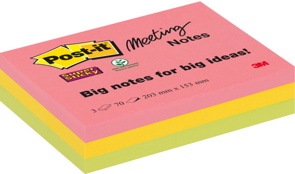 3M 86456SSEU Klebezettel Rechteck Mehrfarben 70 Blätter (8670-3SS-EU)