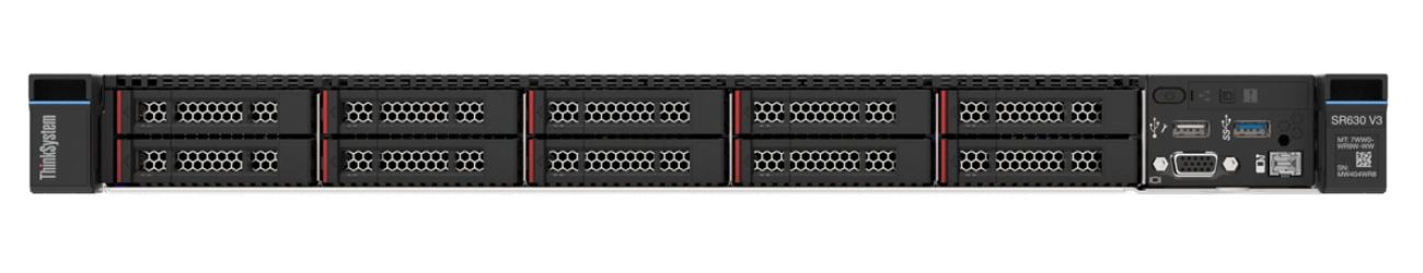 Lenovo ThinkSystem SR630 V3 1U Rack-Server, Intel Xeon Silver 4514Y, 32 GB DDR5 RAM, 8x 2.5" Hot-Swap