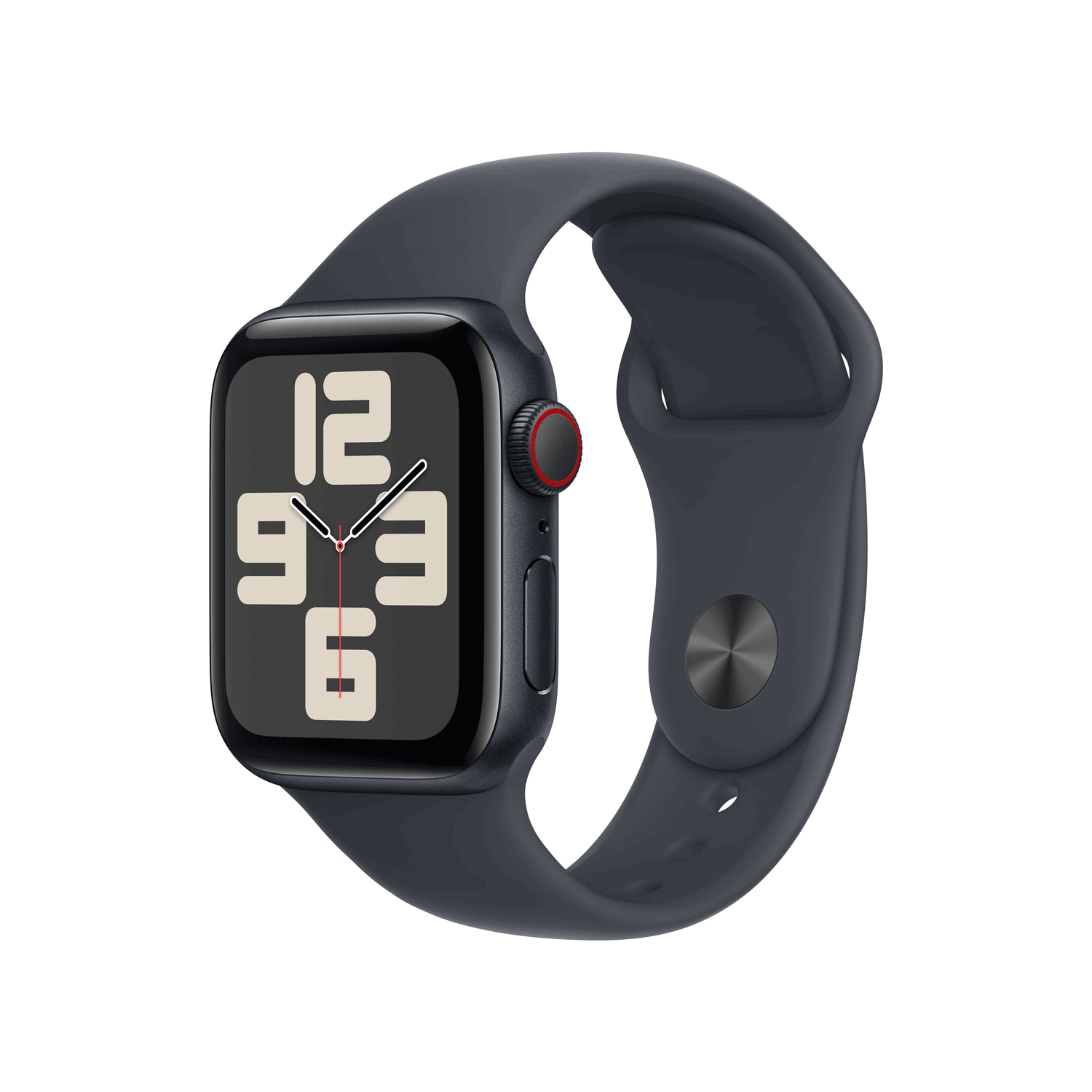 Apple Watch SE GPS + Cellular 40mm Midnight Aluminium Case mit Midnight Sport Band - M/L (MXGD3QF/A)