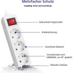 Helos Steckdosenleiste CLASSIC, 3-fach, weiß, 3,0m, mit Schalter Robustes klassisches Design , 3,0m Zuleitung , Leiterquerschnitt: 1,5 mm² , Kabeltyp: H05VV-F 3G1.5mm , mit Schalter , 3 Schutzkontaktsteckdosen 45° gedreht , mit Berührungsschutz , belastbar bis zu 16 A/230V (4000 Watt) , VDE, CE und GS-Zertifiziert , Farbe: weiß (262791)