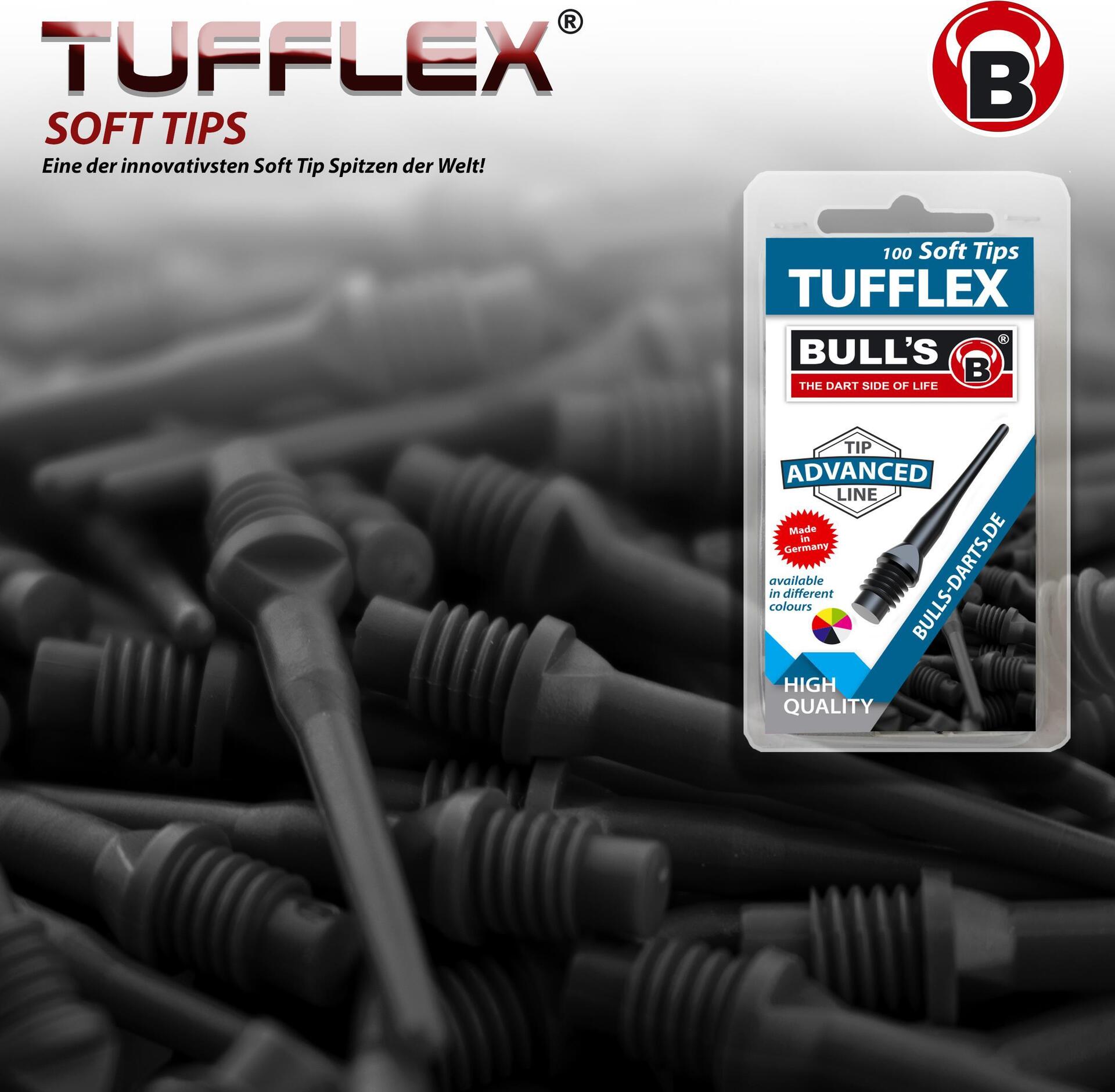 BULL'S 6 BULL'S Tufflex Soft Tips 6mm(2BA) 100/schw. (62311)
