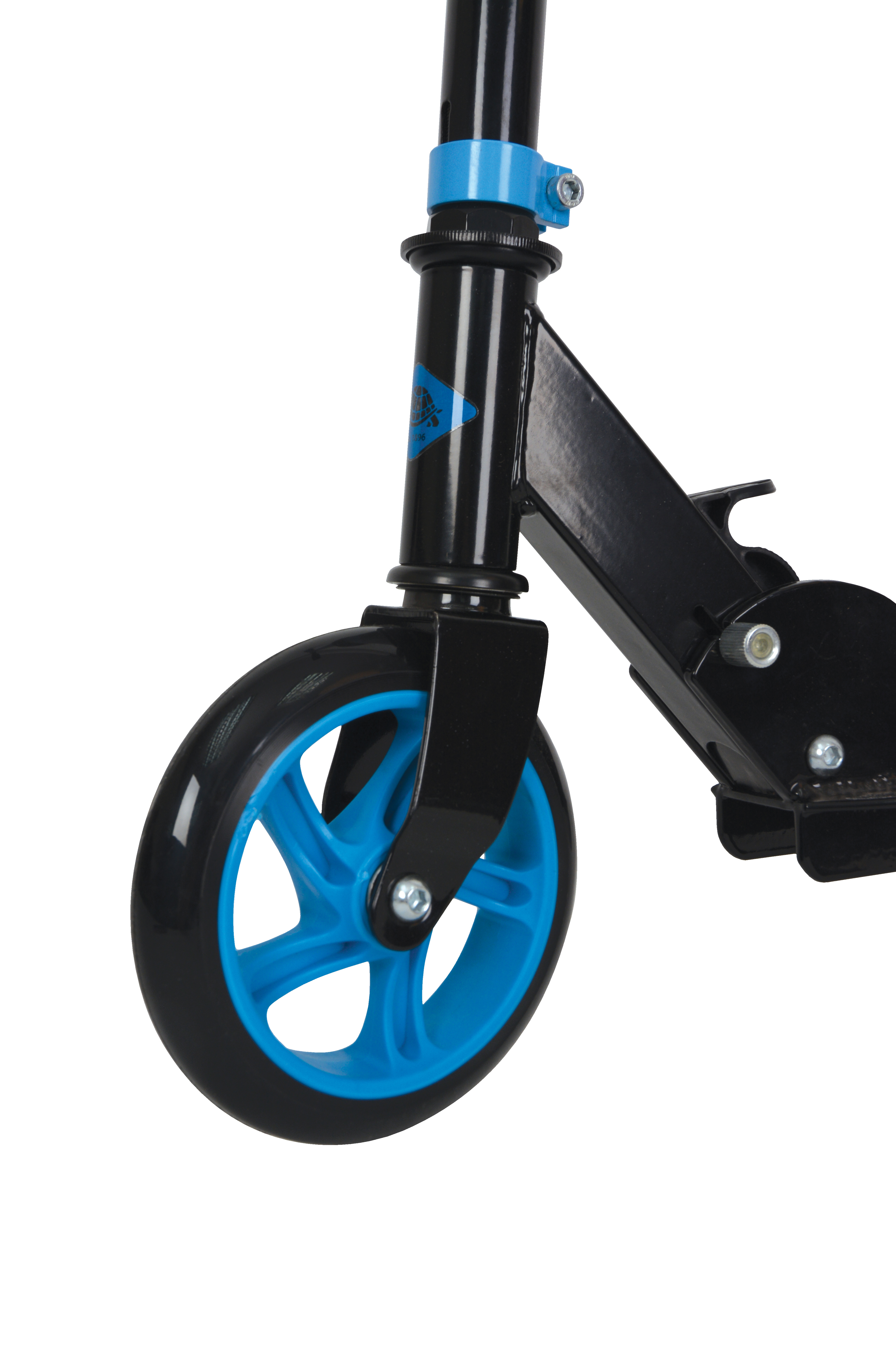 SCHILDKRÖT Tretroller City Scooter RunAbout Aluminium 145 mm PU-Räder 3-fach höhenverstellbar Schwarz, Blau