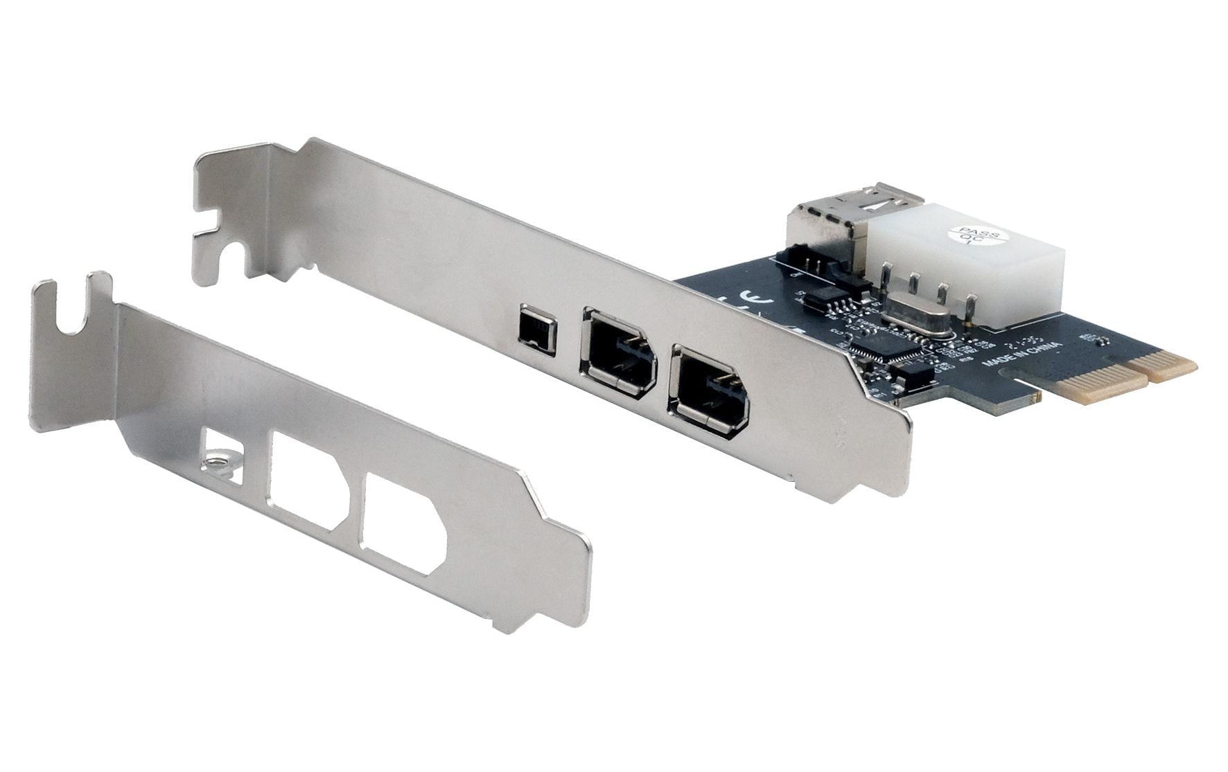Exsys EX-16600 PCIe FireWire IEEE 1394a Schnittstellenkarte 4 Ports Schwarz, Edelstahl