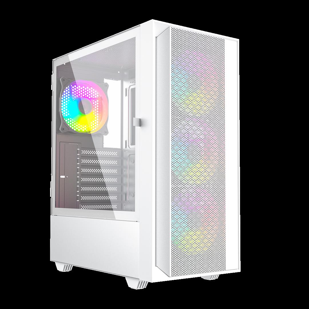 Gembird Fornax 4000W ARGB-Gaming-ATX-Computergehäuse, Midi-Tower, Hintergrundbeleuchtung, Weiß (CCC-FC-4000W)