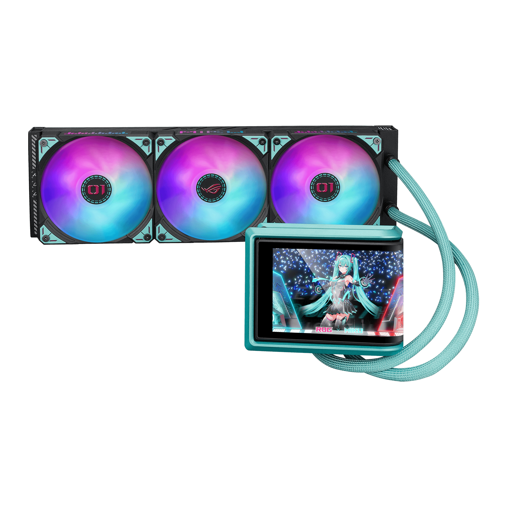 ASUS ROG RYUO IV SLC 360 ARGB MIKU All-in-One-Flüssigkeitskühler Schwarz, Türkis