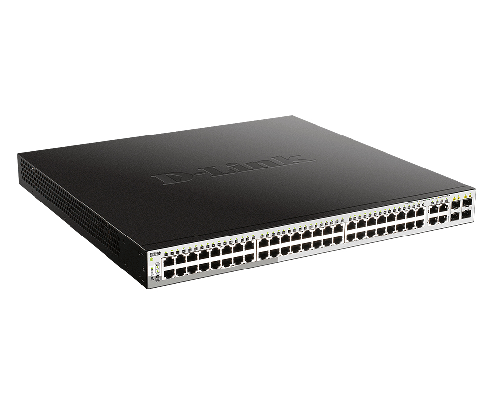 D-Link Web Smart DGS-1210-52MP Managed Switch 52 Anschlüsse PoE+ Schwarz