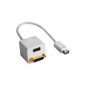 Adapter Mini DVI Stecker an HDMI Buchse + DVI Buchse, 0,15m, weiß, Good Connections® (MD-HDDVI)