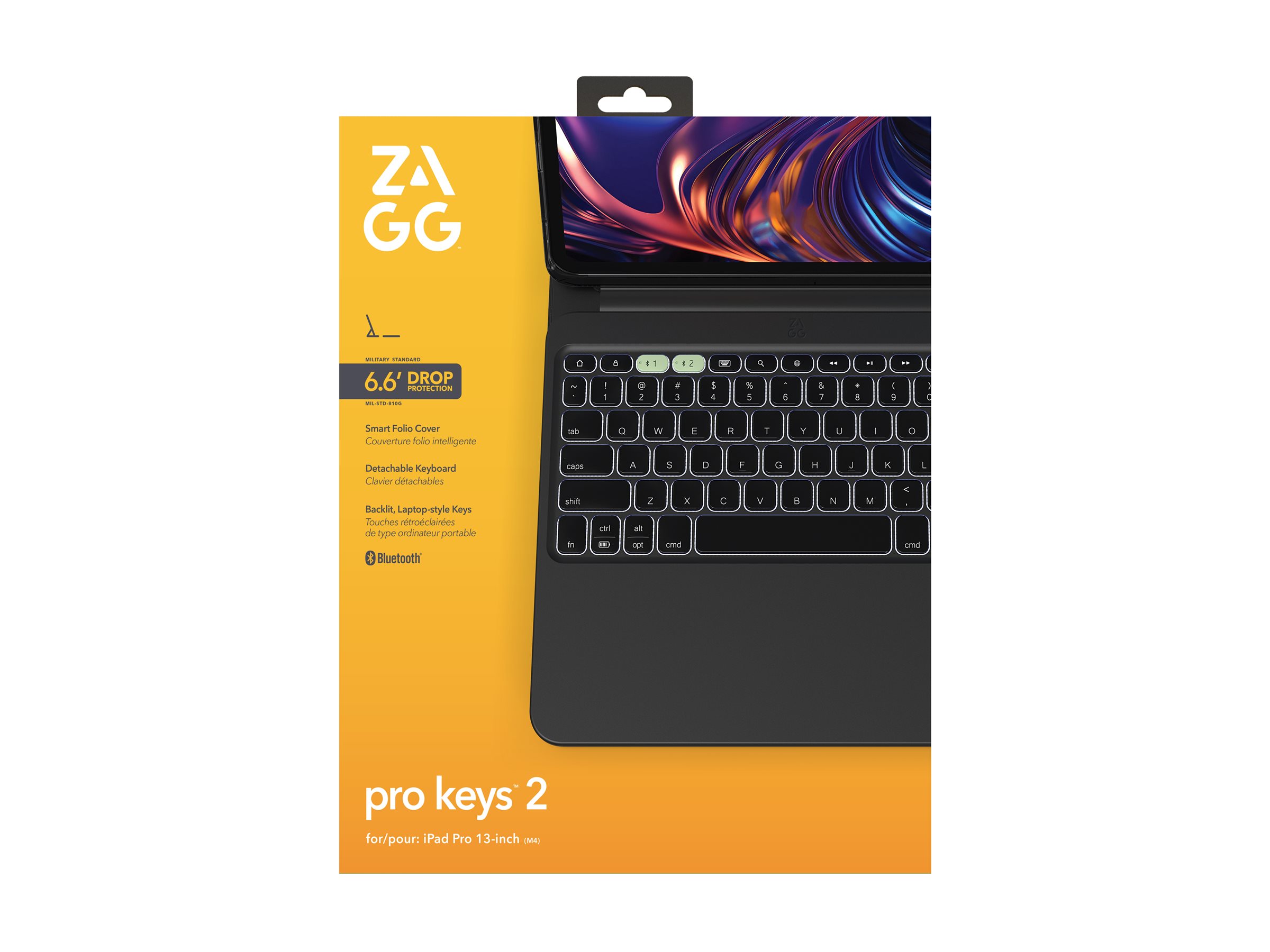 ZAGG Pro Keys 2 Tastatur und Foliohülle für iPad Pro 13" (M4) Schwarz