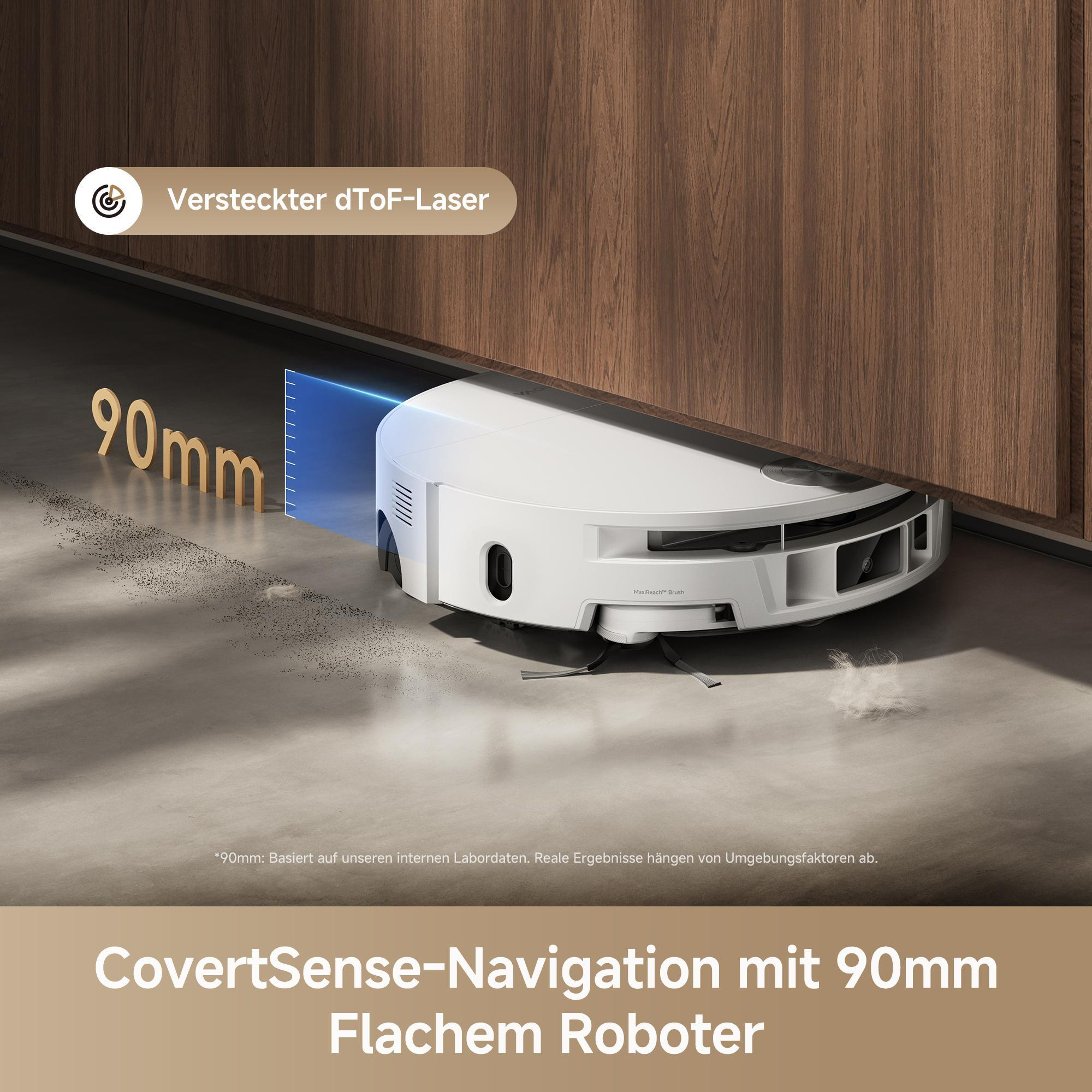 MOVA S70 Roller Saug-Wisch-Roboter mit Reinigungsstation 28.000 Pa 90 mm Höhe Weiß