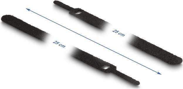 Delock Klett-Kabelbinder L 250 x B 12 mm schwarz 10 Stück (19054)